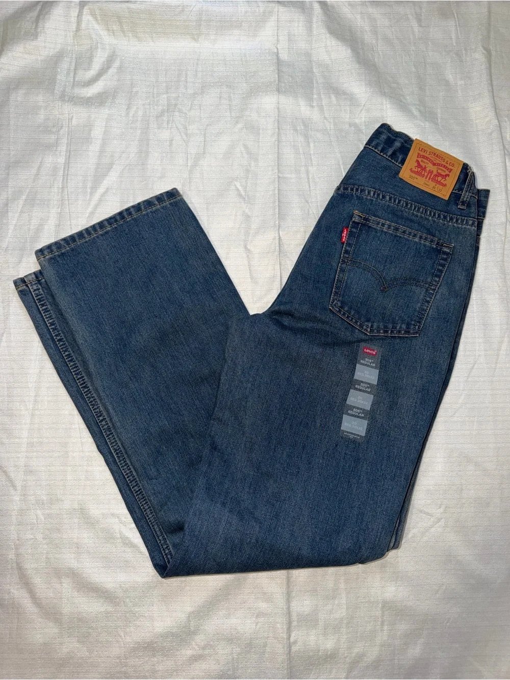Levi's 505 Regular Fit Jeans Boys Size 20 Regular NWOT Blue Denim 30x32